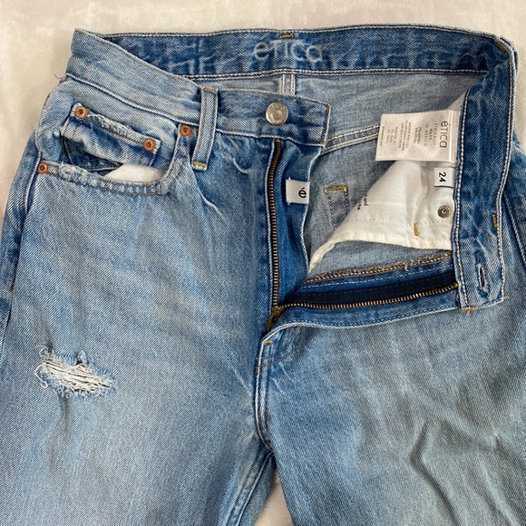 Worn once straight leg high rise Ética jeans. - Picture 3 of 3